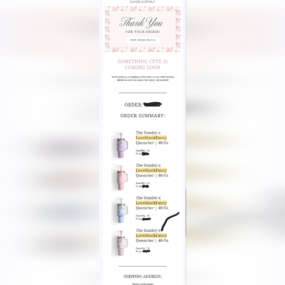 STANLEY LoveShackFancy Blooming Heirloom Quencher 40 oz Brand New in Gift Box - Picture 8 of 8